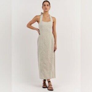 DISSH Leo Halter Linen Dress Natural NWOT
